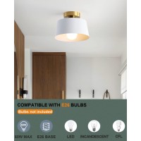 Lhlyclx Ceiling Light Fixture Hallway Ceiling Light With Gold Plate And Matte Black Shade Modern Simple Style Porch Light Fixt