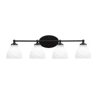 Capri 4 Light Bath Bar Shown In Matte Black Finish With 6.25