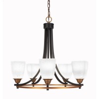 Paramount 5 Light Chandelier In Matte Black And Brass Finish With 4.5