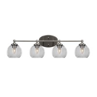 Capri 4 Light Bath Bar Shown In Brushed Nickel Finish With 5.75