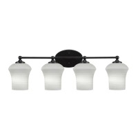 Capri 4 Light Bath Bar Shown In Matte Black Finish With 5.5