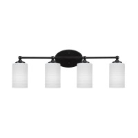 Capri 4 Light Bath Bar Shown In Matte Black Finish With 4