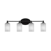 Capri 4 Light Bath Bar Shown In Matte Black Finish With 4