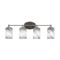 Capri 4 Light Bath Bar Shown In Brushed Nickel Finish With 4