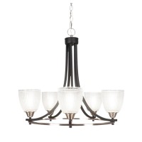 Paramount 5 Light Chandelier In Matte Black And Brushed Nickel Finish With 5