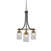 Paramount Downlight, 3 Light, Chandelier In Matte Black And Brass Finish With 4