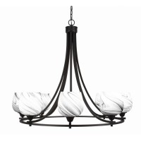 Paramount 8 Light Chandelier In Matte Black Finish With 6