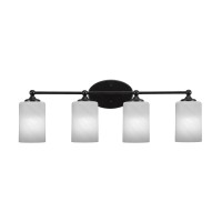 Capri 4 Light Bath Bar Shown In Matte Black Finish With 4