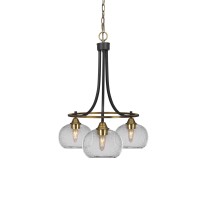 Paramount Downlight, 3 Light, Chandelier In Matte Black And Brass Finish With 7