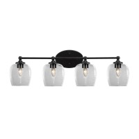 Capri 4 Light Bath Bar Shown In Matte Black Finish With 6