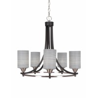 Paramount 5 Light Chandelier In Matte Black And Brushed Nickel Finish With 4