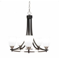 Paramount 5 Light Chandelier In Matte Black And Brushed Nickel Finish With 4.5