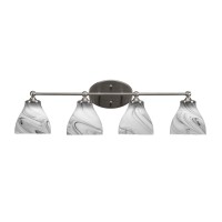 Capri 4 Light Bath Bar Shown In Brushed Nickel Finish With 6.25