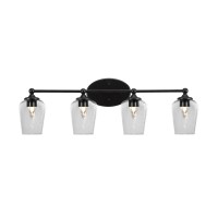 Capri 4 Light Bath Bar Shown In Matte Black Finish With 5