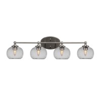 Capri 4 Light Bath Bar Shown In Brushed Nickel Finish With 7