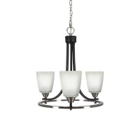 Paramount Uplight, 3 Light, Chandelier In Matte Black And Brushed Nickel Finish With 4.5