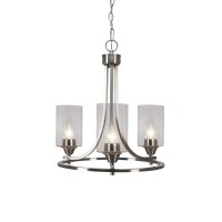 Paramount Uplight, 3 Light, Chandelier In Brushed Nickel Finish With 4