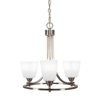 Paramount Uplight, 3 Light, Chandelier In Brushed Nickel Finish With 4.5