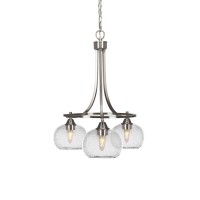 Paramount Downlight, 3 Light, Chandelier In Brushed Nickel Finish With 7