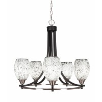 Paramount 5 Light Chandelier In Matte Black And Brushed Nickel Finish With 5