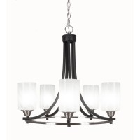 Paramount 5 Light Chandelier In Matte Black And Brushed Nickel Finish With 4