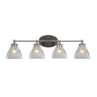 Capri 4 Light Bath Bar Shown In Brushed Nickel Finish With 6.25