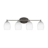 Capri 4 Light Bath Bar Shown In Brushed Nickel Finish With 5