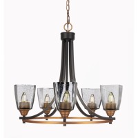 Paramount 5 Light Chandelier In Matte Black And Brass Finish With 4.5