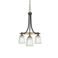 Paramount Downlight, 3 Light, Chandelier In Matte Black And Brass Finish With 4.5