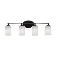 Capri 4 Light Bath Bar Shown In Matte Black Finish With 4