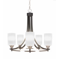 Paramount 5 Light Chandelier In Matte Black And Brushed Nickel Finish With 4