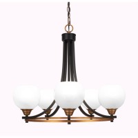 Paramount 5 Light Chandelier In Matte Black And Brass Finish With 5.75