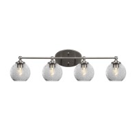 Capri 4 Light Bath Bar Shown In Brushed Nickel Finish With 5.75