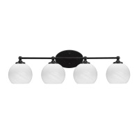 Capri 4 Light Bath Bar Shown In Matte Black Finish With 5.75