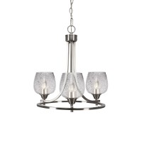 Paramount Uplight, 3 Light, Chandelier In Brushed Nickel Finish With 6