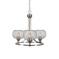 Paramount Uplight, 3 Light, Chandelier In Brushed Nickel Finish With 7