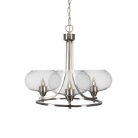 Paramount Uplight, 3 Light, Chandelier In Brushed Nickel Finish With 10