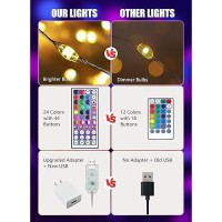 Minetom Upgraded Color Changing Fairy String Lights 66 Ft 200 Led 24 Colors Usb Silver Wire Lights With Remote And Timer For D