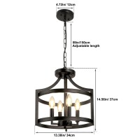 Wbindx 4Light Farmhouse Chandelier Modern Hanging Pendant Lighting Convertible Semi Flush Mount Ceiling Light Fixture Rustic