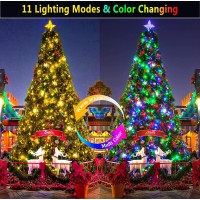 Christmas Lights Color Changing 1000 Led 403Ft String Lights Outdoor, Clear Wire String Light 11 Modes Remote For Xmas Tree Trunk Yard Porch Deck Wedding Party Decorations Warm White To Multicolor