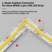 Pautix 8Mm Cob Connector 8Pcs Lshapedcorner Connector Unwired Clips Solderless Adapter Terminal Extension Connection 2Pcs Tran