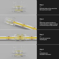 Pautix 8Mm Cob Connector 8Pcs Lshapedcorner Connector Unwired Clips Solderless Adapter Terminal Extension Connection 2Pcs Tran