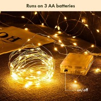 30 Led Wire Lights Battery Operated - Battery Powered Fairy Lights For Bedroom, 3M/10Ft Indoor Decorative String Lights For Wedding, Party, Christmas, Tree Decoration Warm White