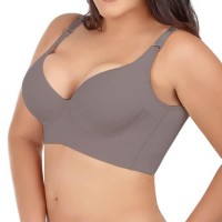 Womens Filifit Sculpting Uplift Bra Fashion Deep Cup Bra Full Back Coverage Hide Fat Smooth Bra Grey 38Dd