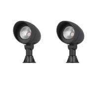 Arrownine Cast Aluminum Low Voltage Landscape Lighting Outdoor Spotlights 8W,Equivalent To 60W Halogen Bulb For Landscape Directional Lights Garden Tree Uplights Black Finish Warm White 2-Pack