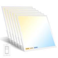 Aphyni 6 Pack 2X2 Led Flat Panel Light 3000K4000K5000K Adjustable 40W 5000Lm Triac Dimmer Recessed Drop Ceiling Lay In Light