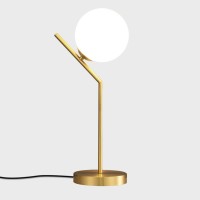 Fulesi Globe Table Lamp 1 Light Brass Glass Globe Table Lamp Contemporary Metal Table Lamp Bedside Table Lamp With Milky White Glass Lampshade Bedroom Living Room Study Room (H17.7)