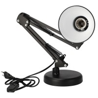 Edo, Pixi Black E27 Desk Lamp Base + Clip Including Table Lamp, Adjustable Articulated Arm Architect Work Light With Clamp Classic Home Reading Lamp Edo777535