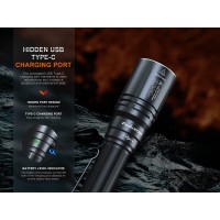 Fenix Ht30R Lep Flashlight, 1640 Yards Ultra Long Throw, Usb-C Rechargeable, With Lumentac Organizer