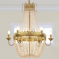 Wellmet French Empire Crystal Chandelier Modern Adjustable Hanging Pendant Ceiling Mount Light Fixture For Hallway Dining Living Room Bedroom Foyer, H 38.2